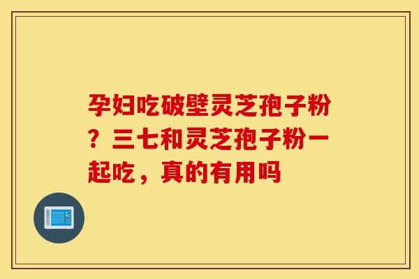 孕妇吃破壁灵芝孢子粉?三七和灵芝孢子粉一起吃,真的有用吗-第1张图片-灵芝之家 孕妇吃破壁灵芝孢子粉?三七和灵芝孢子粉一起吃,真的有用吗-第1张图片-灵芝之家