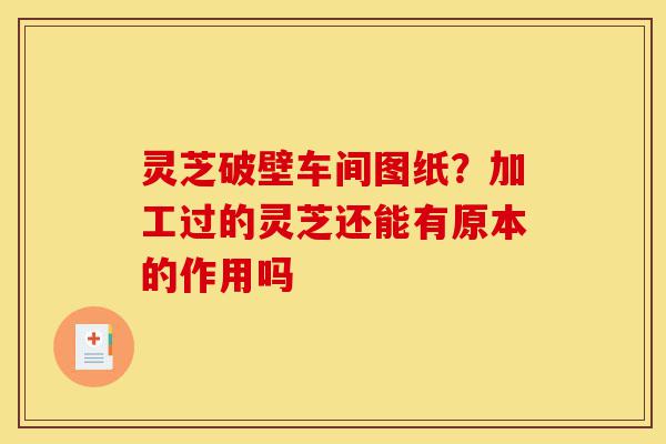 灵芝破壁车间图纸?加工过的灵芝还能有原本的作用吗-第1张图片-灵芝之家 灵芝破壁车间图纸?加工过的灵芝还能有原本的作用吗-第1张图片-灵芝之家