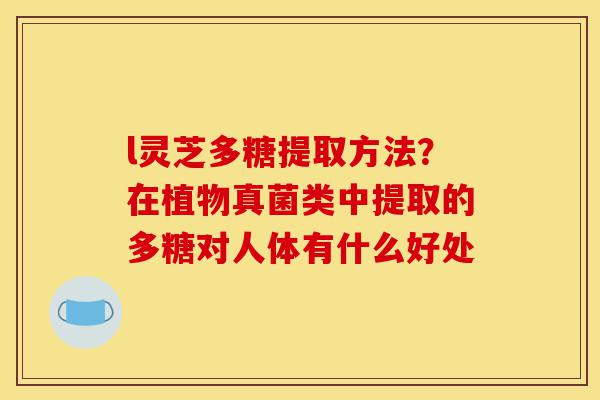 l灵芝多糖提取方法？在植物真菌类中提取的多糖对人体有什么好处-第1张图片-灵芝之家