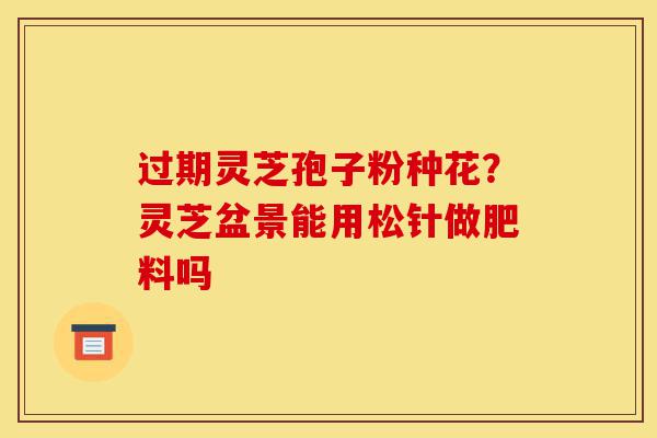 过期灵芝孢子粉种花?灵芝盆景能用松针做肥料吗-第1张图片-灵芝之家 过期灵芝孢子粉种花?灵芝盆景能用松针做肥料吗-第1张图片-灵芝之家