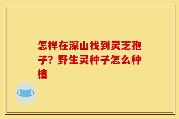 怎样在深山找到灵芝孢子？野生灵种子怎么种植-第1张图片-灵芝之家