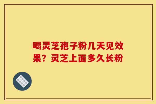喝灵芝孢子粉几天见效果?灵芝上面多久长粉-第1张图片-灵芝之家 喝灵芝孢子粉几天见效果?灵芝上面多久长粉-第1张图片-灵芝之家