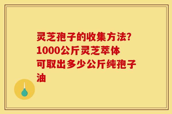 灵芝孢子的收集方法?1000公斤灵芝萃体可取出多少公斤纯孢子油-第1张图片-灵芝之家 灵芝孢子的收集方法?1000公斤灵芝萃体可取出多少公斤纯孢子油-第1张图片-灵芝之家
