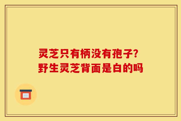 灵芝只有柄没有孢子?野生灵芝背面是白的吗-第1张图片-灵芝之家 灵芝只有柄没有孢子?野生灵芝背面是白的吗-第1张图片-灵芝之家