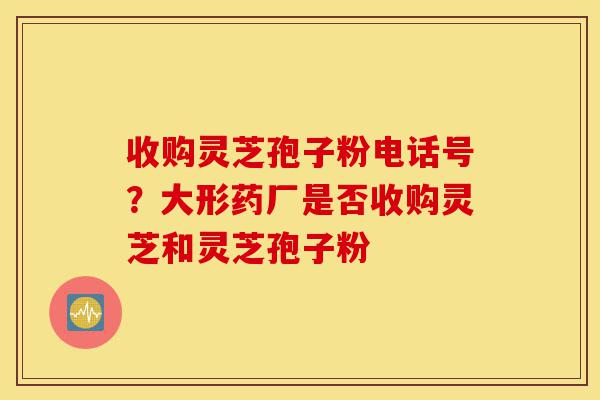 收购灵芝孢子粉电话号？大形药厂是否收购灵芝和灵芝孢子粉-第1张图片-灵芝之家