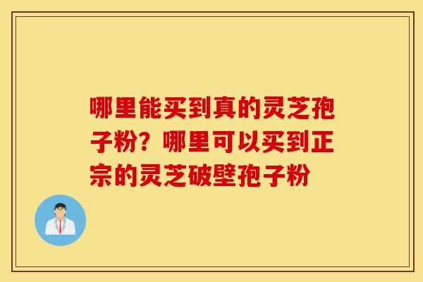 哪里能买到真的灵芝孢子粉?哪里可以买到正宗的灵芝破壁孢子粉-第1张图片-灵芝之家 哪里能买到真的灵芝孢子粉?哪里可以买到正宗的灵芝破壁孢子粉-第1张图片-灵芝之家