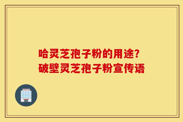 哈灵芝孢子粉的用途?破壁灵芝孢子粉宣传语-第1张图片-灵芝之家 哈灵芝孢子粉的用途?破壁灵芝孢子粉宣传语-第1张图片-灵芝之家