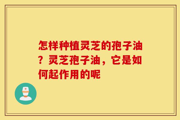 怎样种植灵芝的孢子油？灵芝孢子油，它是如何起作用的呢-第1张图片-灵芝之家