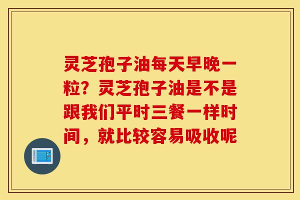 灵芝孢子油每天早晚一粒？灵芝孢子油是不是跟我们平时三餐一样时间，就比较容易吸收呢-第1张图片-灵芝之家