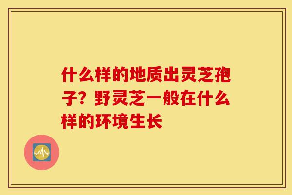 什么样的地质出灵芝孢子？野灵芝一般在什么样的环境生长-第1张图片-灵芝之家