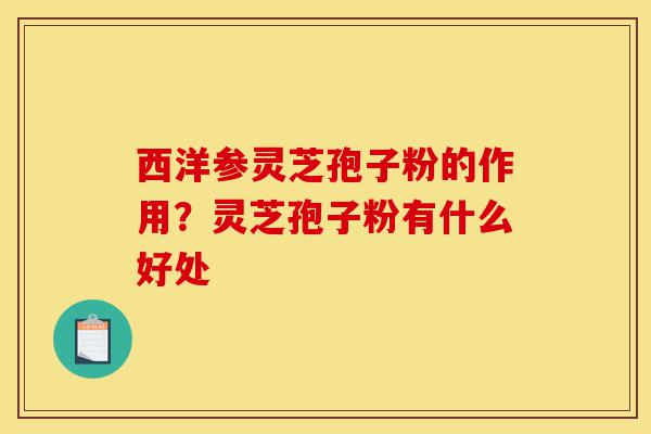西洋参灵芝孢子粉的作用?灵芝孢子粉有什么好处-第1张图片-灵芝之家 西洋参灵芝孢子粉的作用?灵芝孢子粉有什么好处-第1张图片-灵芝之家