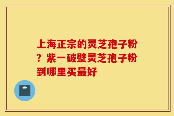 上海正宗的灵芝孢子粉？紫一破壁灵芝孢子粉到哪里买最好-第1张图片-灵芝之家