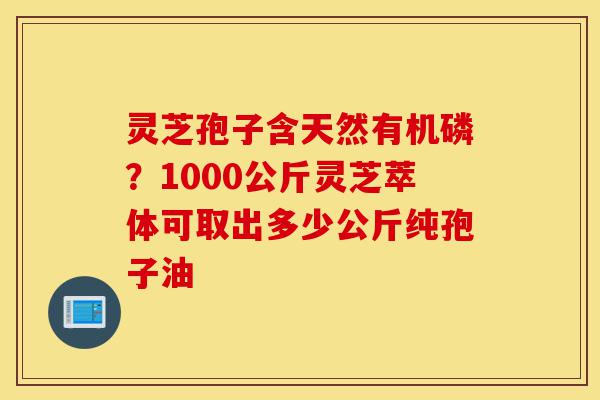 灵芝孢子含天然有机磷?1000公斤灵芝萃体可取出多少公斤纯孢子油-第1张图片-灵芝之家 灵芝孢子含天然有机磷?1000公斤灵芝萃体可取出多少公斤纯孢子油-第1张图片-灵芝之家