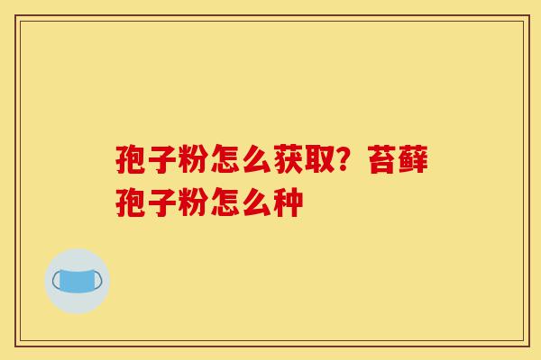 孢子粉怎么获取?苔藓孢子粉怎么种-第1张图片-灵芝之家 孢子粉怎么获取?苔藓孢子粉怎么种-第1张图片-灵芝之家