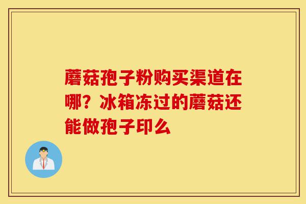 蘑菇孢子粉购买渠道在哪？冰箱冻过的蘑菇还能做孢子印么-第1张图片-灵芝之家