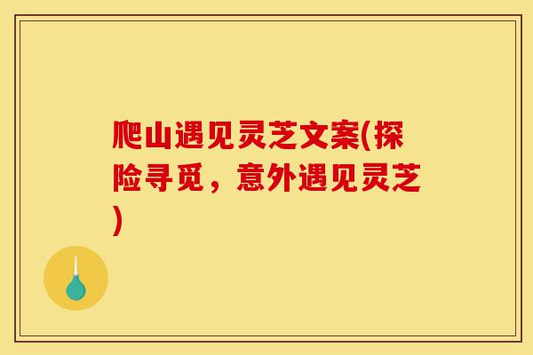 爬山遇见灵芝文案(探险寻觅,意外遇见灵芝)-第1张图片-灵芝之家 爬山遇见灵芝文案(探险寻觅,意外遇见灵芝)-第1张图片-灵芝之家