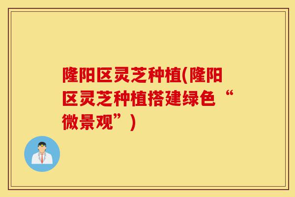 隆阳区灵芝种植(隆阳区灵芝种植搭建绿色“微景观”)-第1张图片-灵芝之家