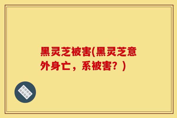黑灵芝被害(黑灵芝意外身亡，系被害？)-第1张图片-灵芝之家
