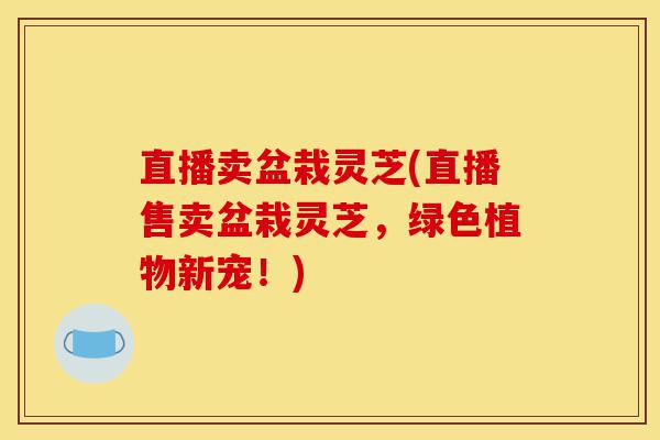 直播卖盆栽灵芝(直播售卖盆栽灵芝，绿色植物新宠！)-第1张图片-灵芝之家
