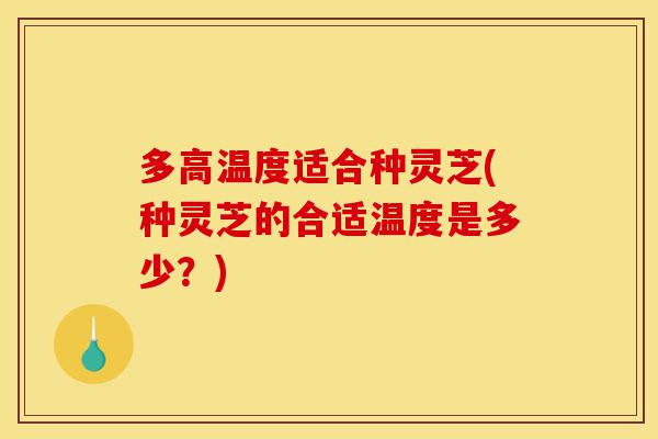 多高温度适合种灵芝(种灵芝的合适温度是多少？)-第1张图片-灵芝之家