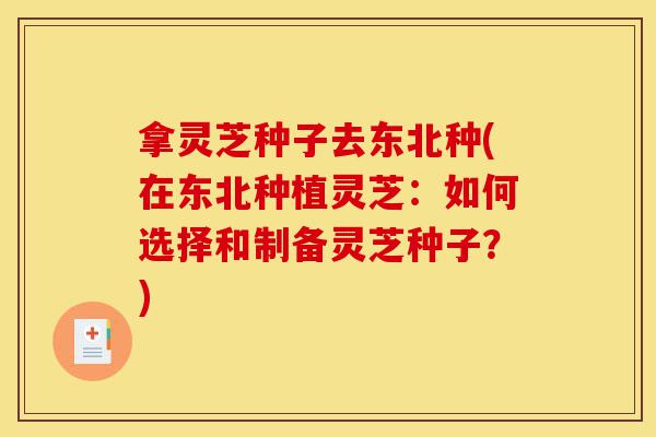 拿灵芝种子去东北种(在东北种植灵芝:如何选择和制备灵芝种子?)-第1张图片-灵芝之家 拿灵芝种子去东北种(在东北种植灵芝:如何选择和制备灵芝种子?)-第1张图片-灵芝之家