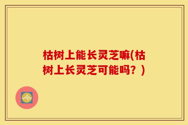 枯树上能长灵芝嘛(枯树上长灵芝可能吗?)-第1张图片-灵芝之家 枯树上能长灵芝嘛(枯树上长灵芝可能吗?)-第1张图片-灵芝之家