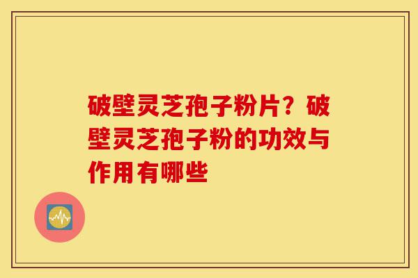 破壁灵芝孢子粉片？破壁灵芝孢子粉的功效与作用有哪些-第1张图片-灵芝之家