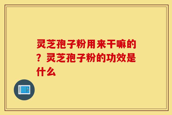 灵芝孢子粉用来干嘛的？灵芝孢子粉的功效是什么-第1张图片-灵芝之家