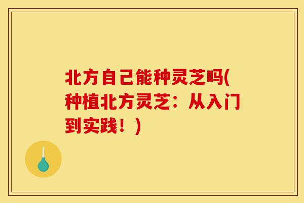 北方自己能种灵芝吗(种植北方灵芝：从入门到实践！)-第1张图片-灵芝之家