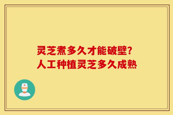 灵芝煮多久才能破壁?人工种植灵芝多久成熟-第1张图片-灵芝之家 灵芝煮多久才能破壁?人工种植灵芝多久成熟-第1张图片-灵芝之家