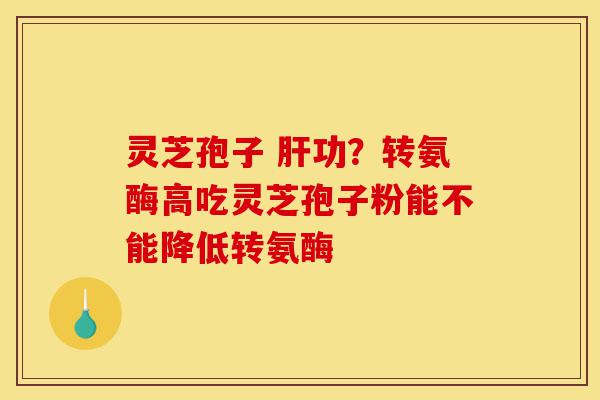 灵芝孢子 肝功?转氨酶高吃灵芝孢子粉能不能降低转氨酶-第1张图片-灵芝之家 灵芝孢子 肝功?转氨酶高吃灵芝孢子粉能不能降低转氨酶-第1张图片-灵芝之家