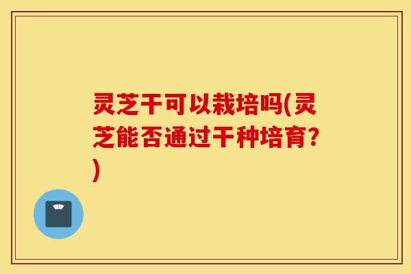 灵芝干可以栽培吗(灵芝能否通过干种培育?)-第1张图片-灵芝之家 灵芝干可以栽培吗(灵芝能否通过干种培育?)-第1张图片-灵芝之家