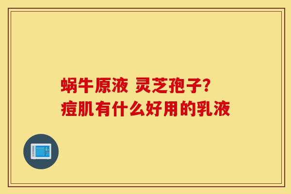 蜗牛原液 灵芝孢子?痘肌有什么好用的乳液-第1张图片-灵芝之家 蜗牛原液 灵芝孢子?痘肌有什么好用的乳液-第1张图片-灵芝之家