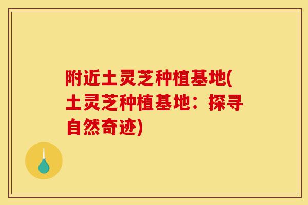 附近土灵芝种植基地(土灵芝种植基地:探寻自然奇迹)-第1张图片-灵芝之家 附近土灵芝种植基地(土灵芝种植基地:探寻自然奇迹)-第1张图片-灵芝之家