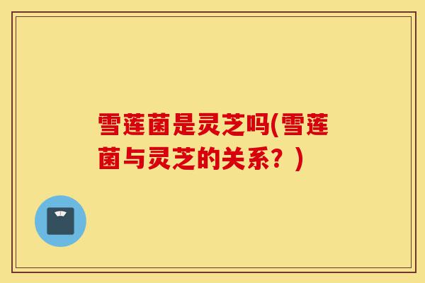雪莲菌是灵芝吗(雪莲菌与灵芝的关系？)-第1张图片-灵芝之家
