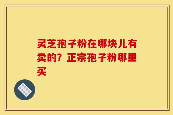 灵芝孢子粉在哪块儿有卖的？正宗孢子粉哪里买-第1张图片-灵芝之家