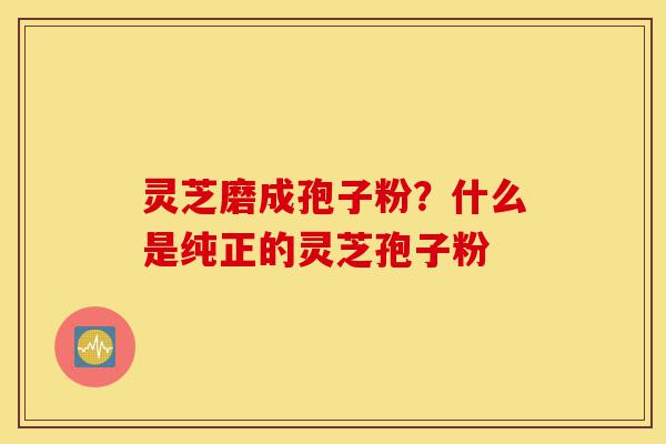 灵芝磨成孢子粉?什么是纯正的灵芝孢子粉-第1张图片-灵芝之家 灵芝磨成孢子粉?什么是纯正的灵芝孢子粉-第1张图片-灵芝之家