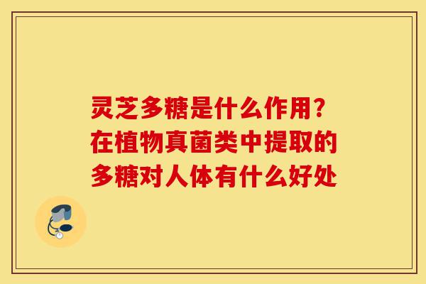灵芝多糖是什么作用?在植物真菌类中提取的多糖对人体有什么好处-第1张图片-灵芝之家 灵芝多糖是什么作用?在植物真菌类中提取的多糖对人体有什么好处-第1张图片-灵芝之家