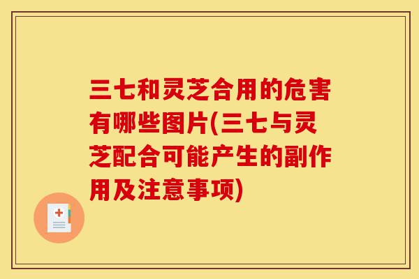 三七和灵芝合用的危害有哪些图片(三七与灵芝配合可能产生的副作用及注意事项)-第1张图片-灵芝之家 三七和灵芝合用的危害有哪些图片(三七与灵芝配合可能产生的副作用及注意事项)-第1张图片-灵芝之家