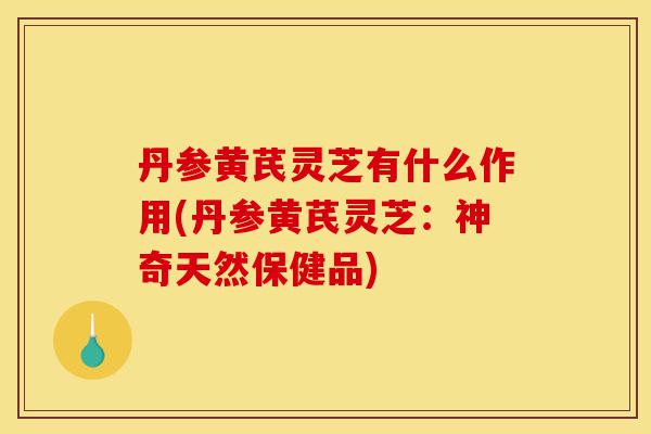 丹参黄芪灵芝有什么作用(丹参黄芪灵芝:神奇天然保健品)-第1张图片-灵芝之家 丹参黄芪灵芝有什么作用(丹参黄芪灵芝:神奇天然保健品)-第1张图片-灵芝之家