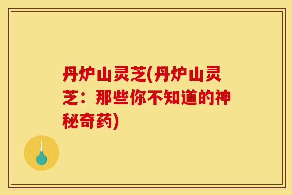 丹炉山灵芝(丹炉山灵芝:那些你不知道的神秘奇药)-第1张图片-灵芝之家 丹炉山灵芝(丹炉山灵芝:那些你不知道的神秘奇药)-第1张图片-灵芝之家