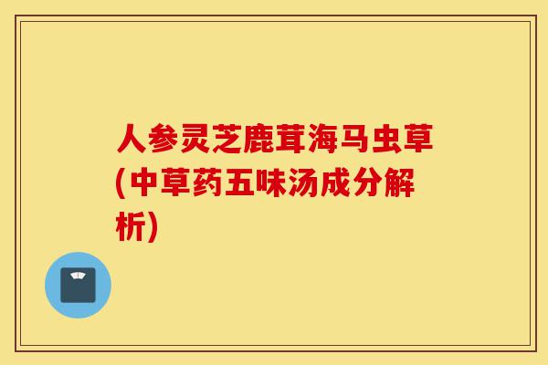 人参灵芝鹿茸海马虫草(中草药五味汤成分解析)-第1张图片-灵芝之家 人参灵芝鹿茸海马虫草(中草药五味汤成分解析)-第1张图片-灵芝之家