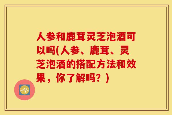 人参和鹿茸灵芝泡酒可以吗(人参、鹿茸、灵芝泡酒的搭配方法和效果,你了解吗?)-第1张图片-灵芝之家 人参和鹿茸灵芝泡酒可以吗(人参、鹿茸、灵芝泡酒的搭配方法和效果,你了解吗?)-第1张图片-灵芝之家