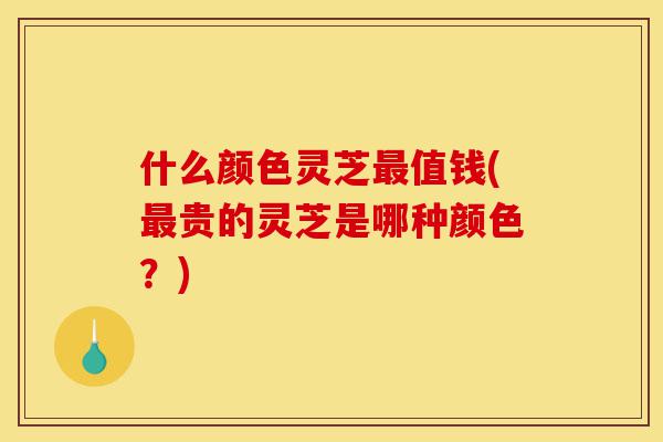什么颜色灵芝最值钱(最贵的灵芝是哪种颜色？)-第1张图片-灵芝之家