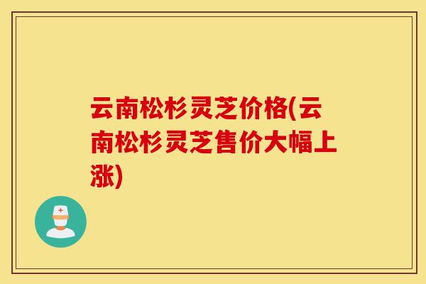 云南松杉灵芝价格(云南松杉灵芝售价大幅上涨)-第1张图片-灵芝之家 云南松杉灵芝价格(云南松杉灵芝售价大幅上涨)-第1张图片-灵芝之家