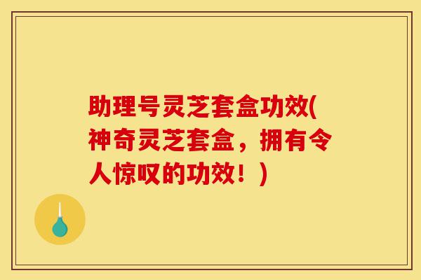 助理号灵芝套盒功效(神奇灵芝套盒,拥有令人惊叹的功效!)-第1张图片-灵芝之家 助理号灵芝套盒功效(神奇灵芝套盒,拥有令人惊叹的功效!)-第1张图片-灵芝之家