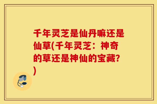 千年灵芝是仙丹嘛还是仙草(千年灵芝:神奇的草还是神仙的宝藏?)-第1张图片-灵芝之家 千年灵芝是仙丹嘛还是仙草(千年灵芝:神奇的草还是神仙的宝藏?)-第1张图片-灵芝之家
