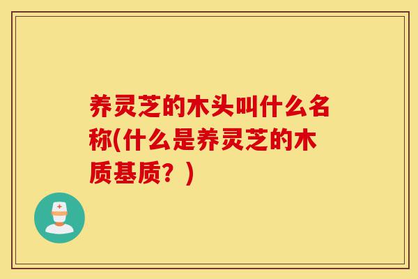 养灵芝的木头叫什么名称(什么是养灵芝的木质基质?)-第1张图片-灵芝之家 养灵芝的木头叫什么名称(什么是养灵芝的木质基质?)-第1张图片-灵芝之家