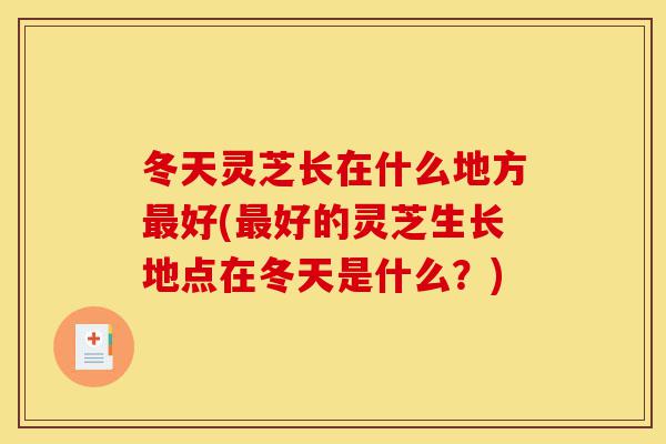 冬天灵芝长在什么地方最好(最好的灵芝生长地点在冬天是什么?)-第1张图片-灵芝之家 冬天灵芝长在什么地方最好(最好的灵芝生长地点在冬天是什么?)-第1张图片-灵芝之家