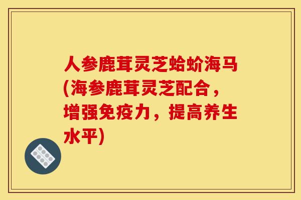 人参鹿茸灵芝蛤蚧海马(海参鹿茸灵芝配合,增强免疫力,提高养生水平)-第1张图片-灵芝之家 人参鹿茸灵芝蛤蚧海马(海参鹿茸灵芝配合,增强免疫力,提高养生水平)-第1张图片-灵芝之家